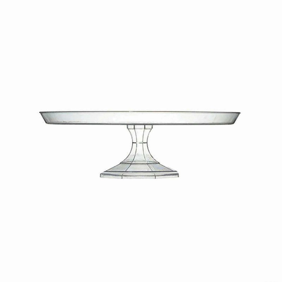 Serveware * | Best Deal 11.6 Clear Medium Round Plastic Cake Stands (7 Cake Stands)