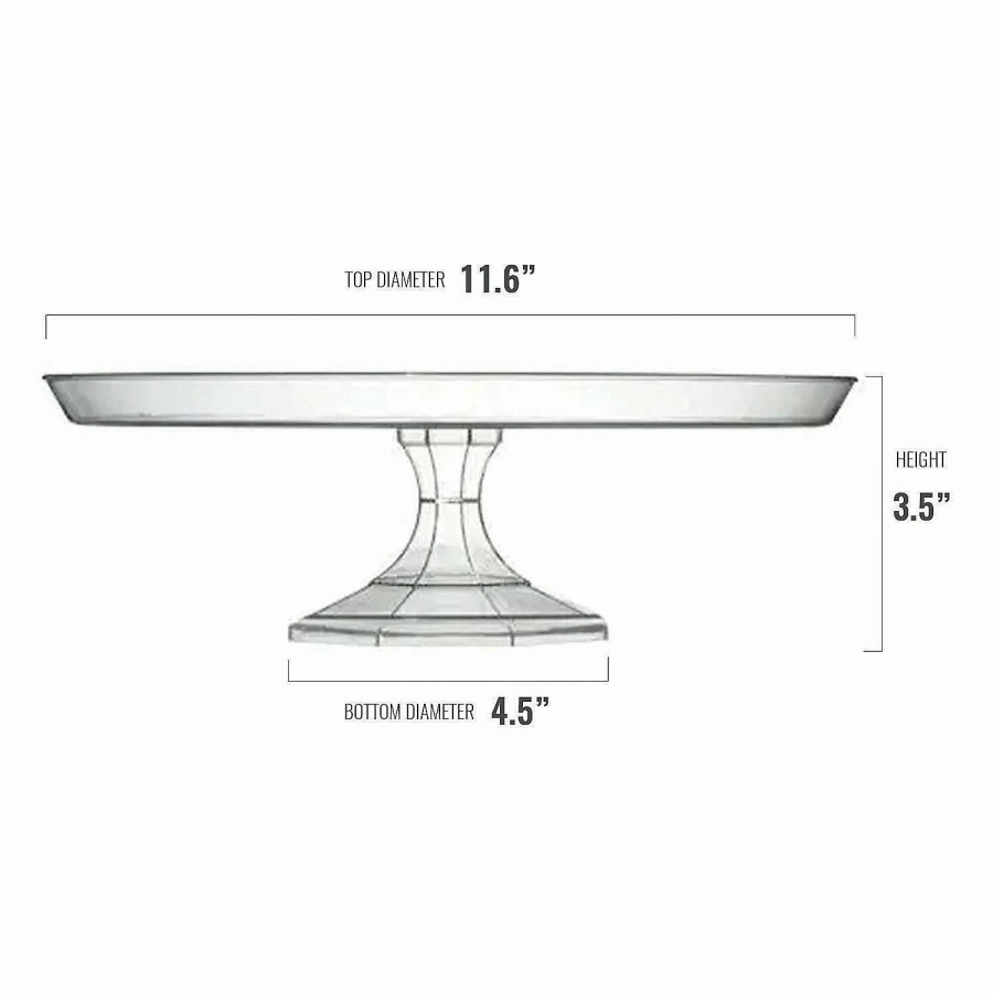 Serveware * | Best Deal 11.6 Clear Medium Round Plastic Cake Stands (7 Cake Stands)