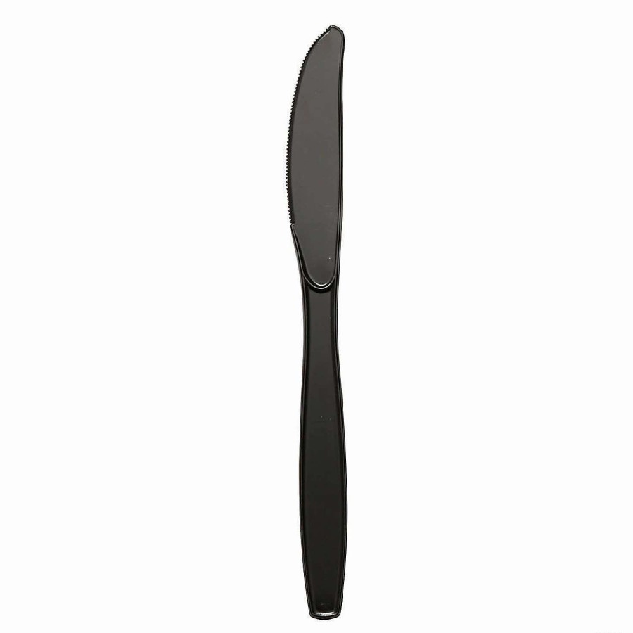 Cutlery * | Best Pirce Black Plastic Disposable Knives (1000 Knives)