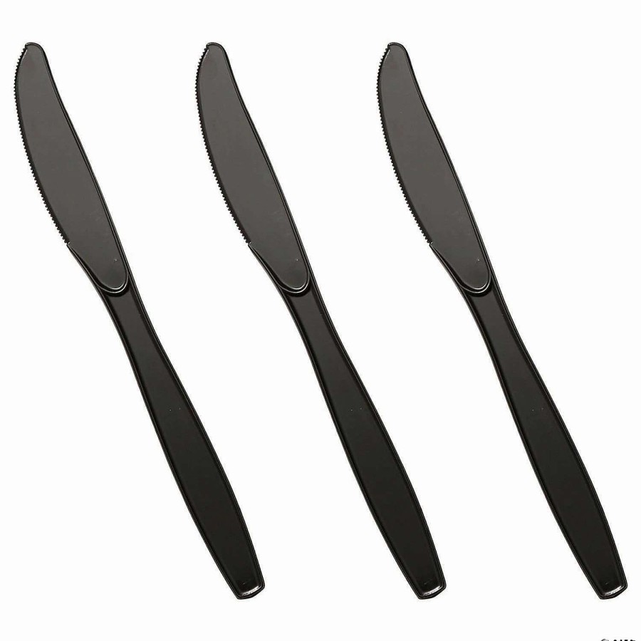 Cutlery * | Best Pirce Black Plastic Disposable Knives (1000 Knives)