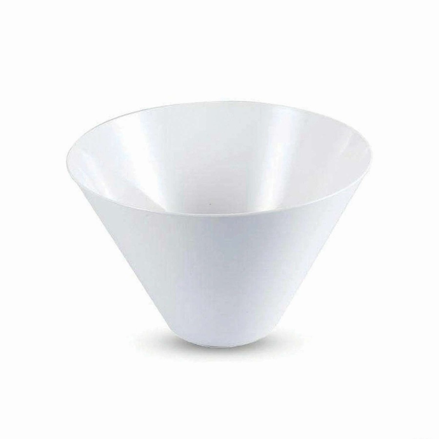 Serveware * | Deals Premium 96 Oz. White Round Deep Plastic Serving Bowls (24 Bowls)