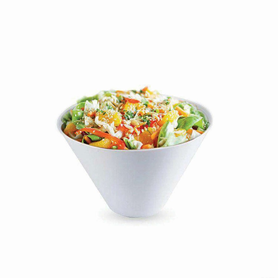 Serveware * | Deals Premium 96 Oz. White Round Deep Plastic Serving Bowls (24 Bowls)