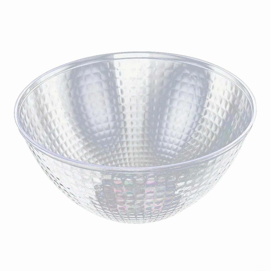 Bowls * | Promo 96 Oz. Clear Diamond Design Round Disposable Plastic Bowls (22 Bowls)