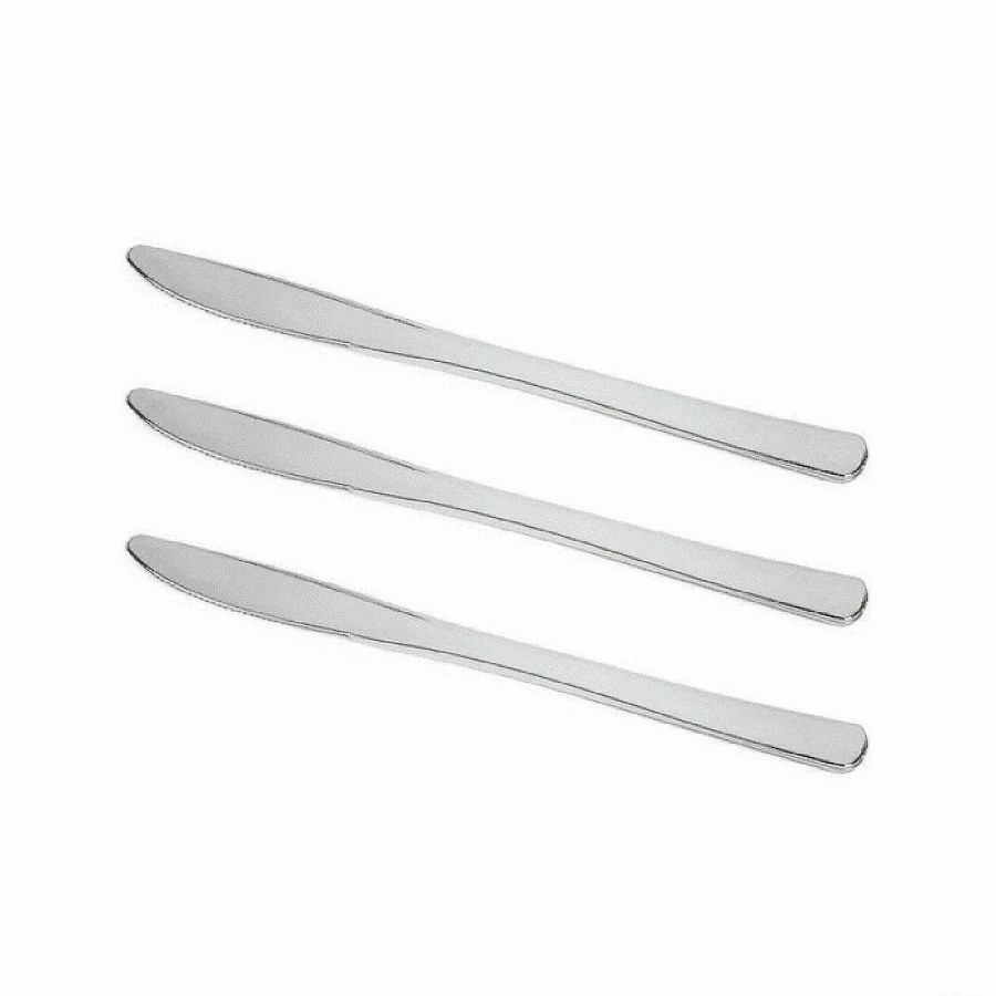 Cutlery * | Wholesale Shiny Metallic Silver Plastic Knives (288 Knives)