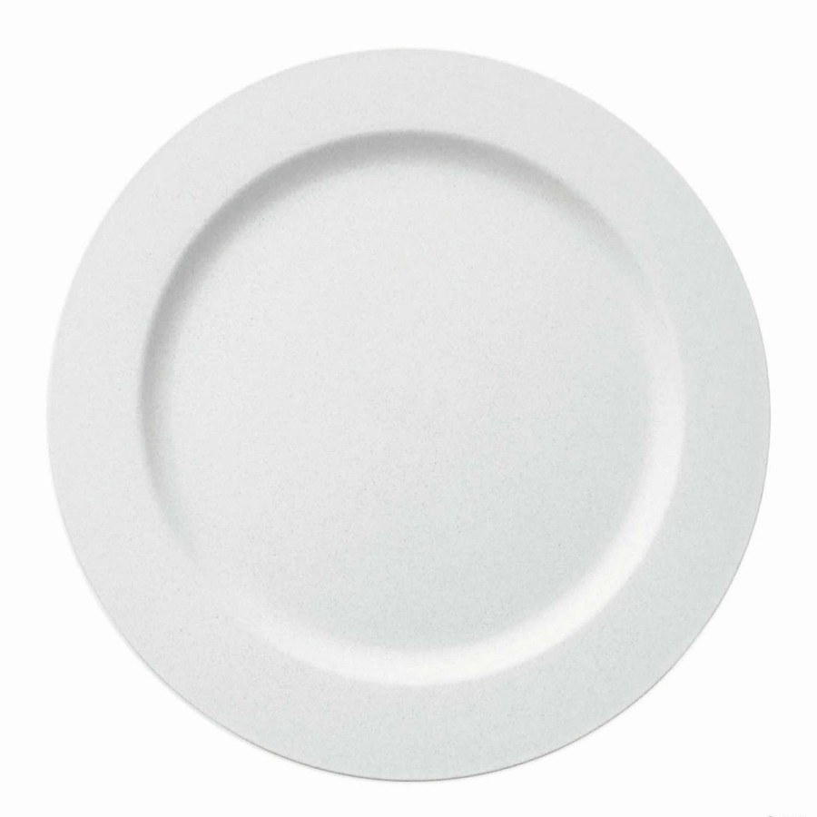 Party Plates * | Discount 10 Matte Milk White Round Disposable Plastic Dinner Plates (120 Plates)