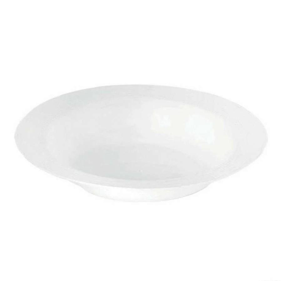 Bowls * | Outlet 7.5 Solid White Edge Rim Round Disposable Plastic Soup Bowls (120 Bowls)