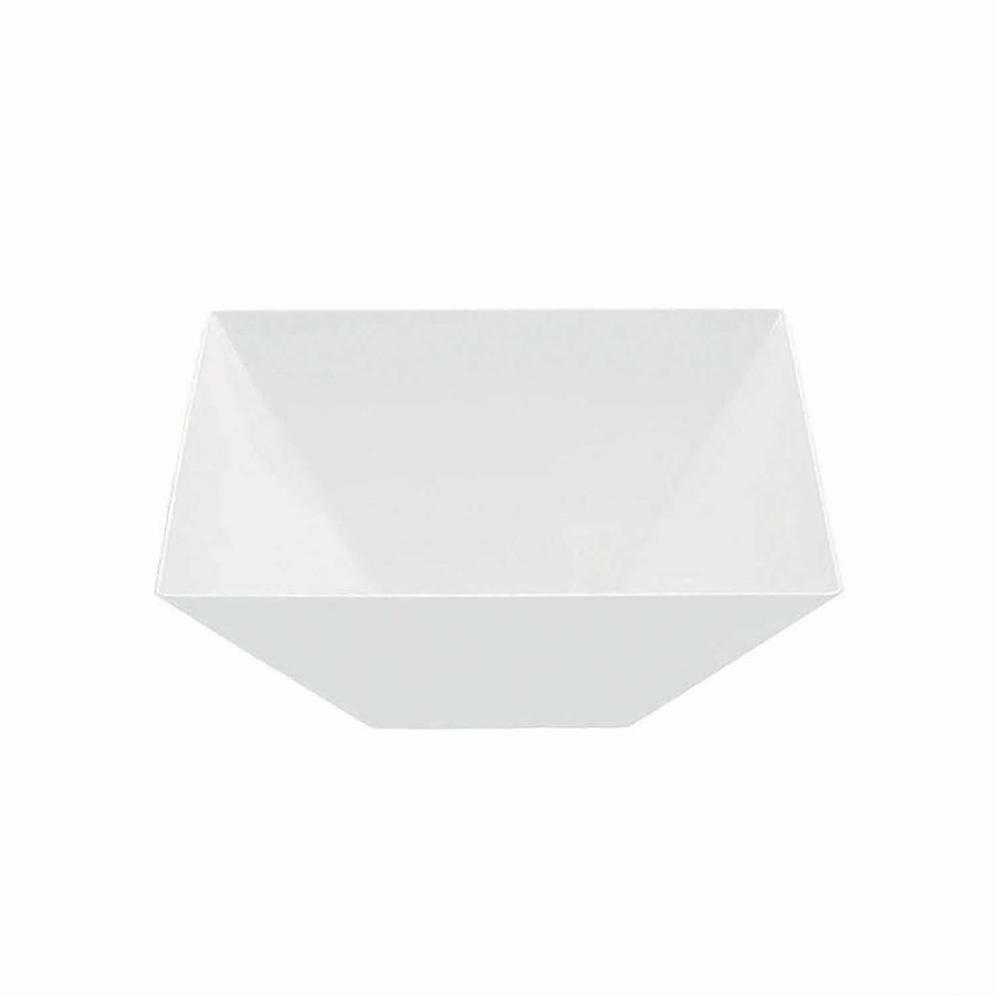 Bowls * | Flash Sale 3 Qt. White Square Plastic Serving Bowls (15 Bowls)