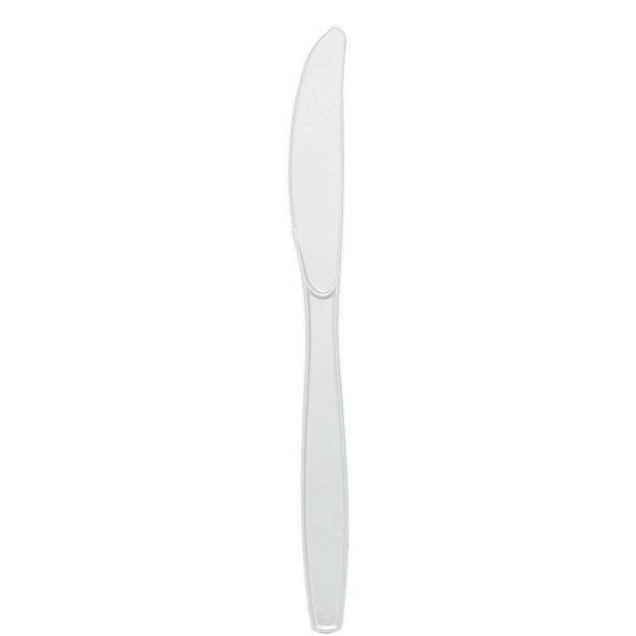 Cutlery * | Hot Sale White Plastic Disposable Knives (600 Knives)