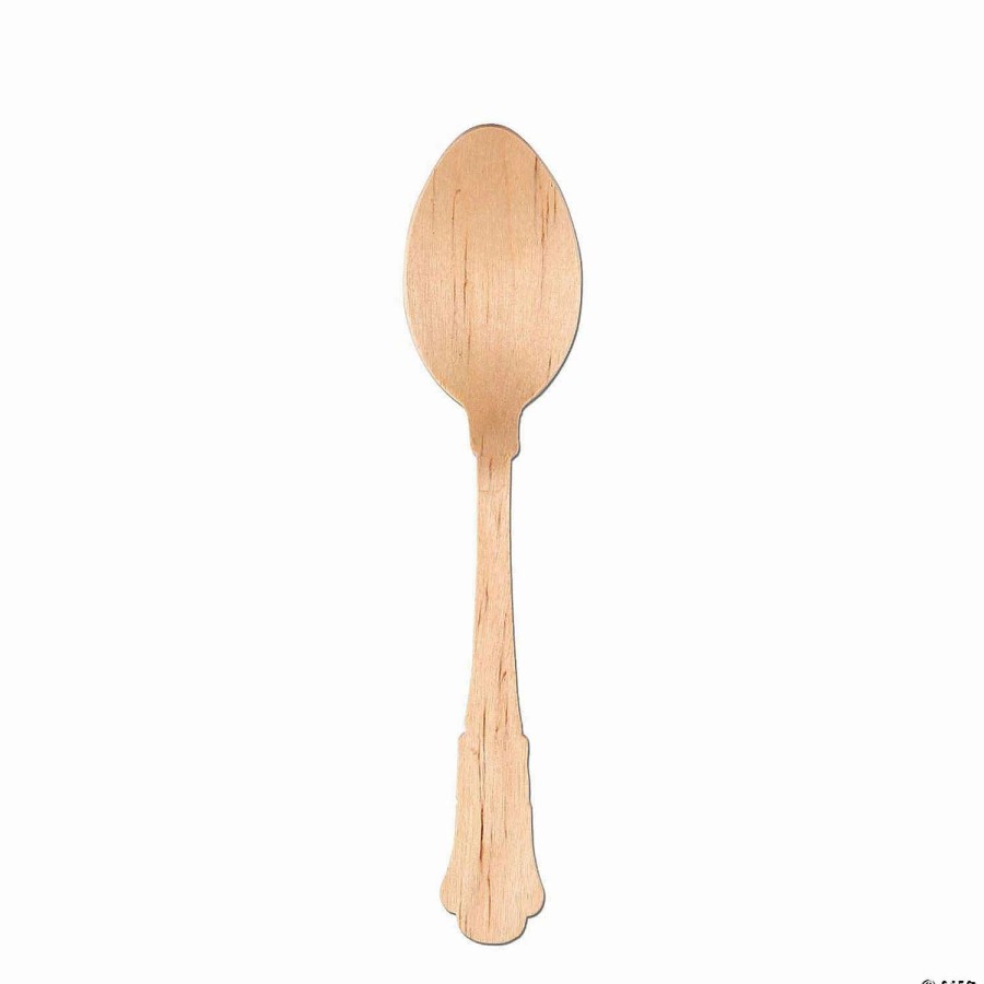 Cutlery * | Best Reviews Of Kaya Collection Silhouette Birch Wood Eco-Friendly Disposable Dinner Spoons (600 Spoons)