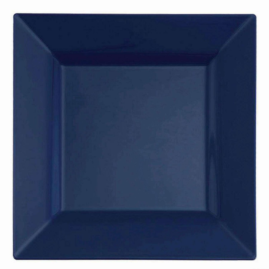 Party Plates * | Buy Kaya Collection 6.5 Blue Square Plastic Cake Plates (120 Plates)