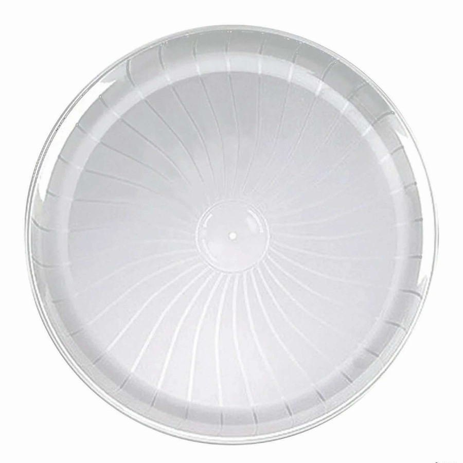 Serveware * | Cheap 14 Clear Pavilion Round Disposable Plastic Trays (24 Trays)