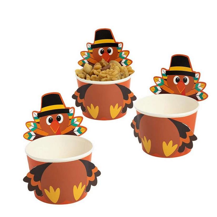 Bowls * | Outlet Turkey-Shaped Snack Cups 12 Pc.