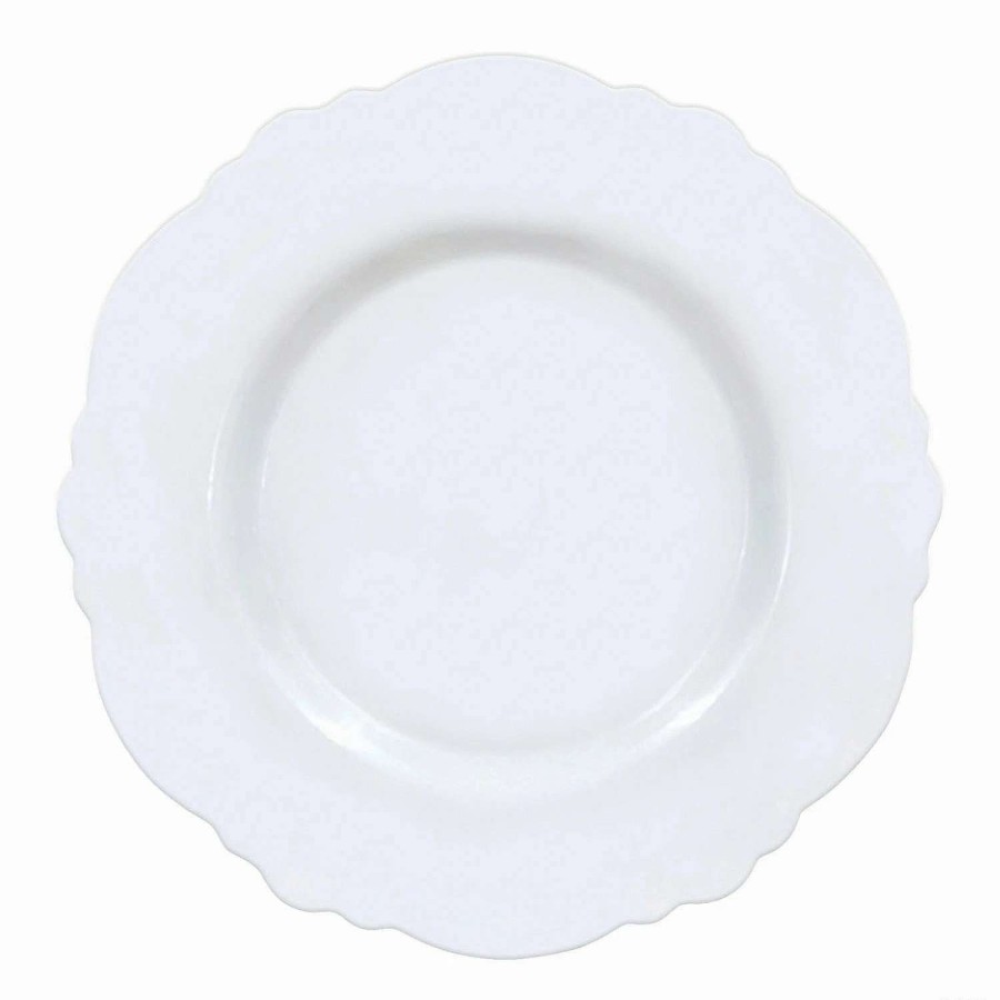 Party Plates * | Coupon 7.5 Solid White Round Blossom Disposable Plastic Appetizer/Salad Plates (90 Plates)