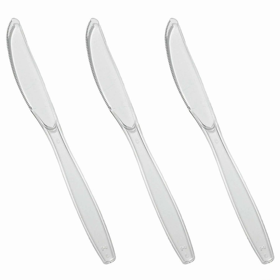 Cutlery * | Discount Clear Plastic Disposable Knives (1000 Knives)