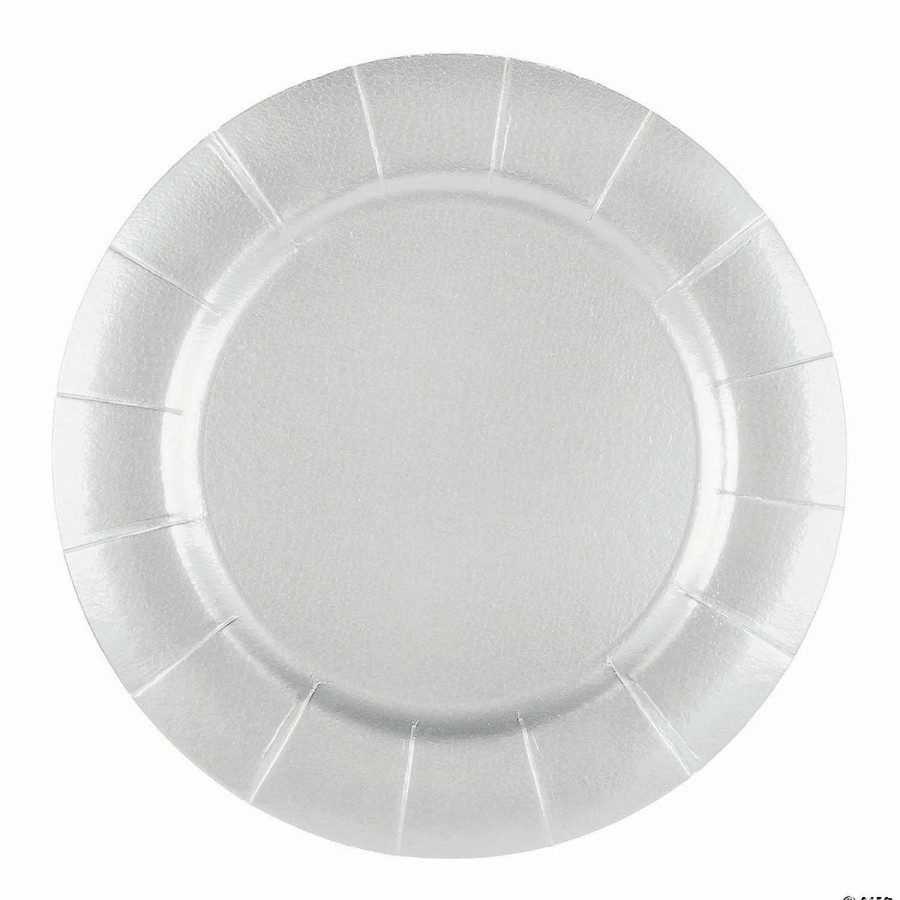 Party Plates * | Outlet 13 White Round Disposable Paper Charger Plates (50 Plates)