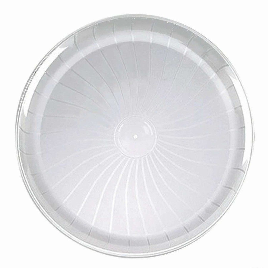 Serveware * | Budget Premium 12 Clear Pavilion Round Disposable Plastic Trays (24 Trays)