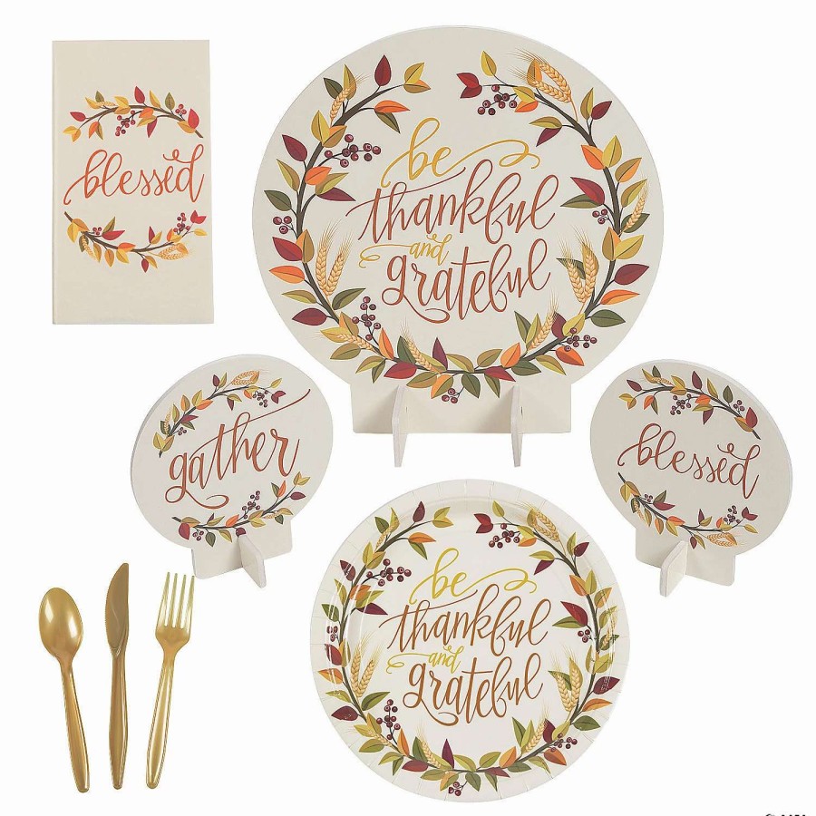 Table Covers * | Buy Give Thanks Tableware Kit For 24 Guests