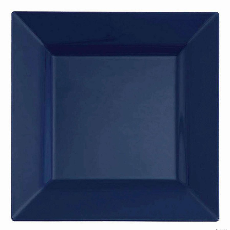 Party Plates * | Discount Kaya Collection 9.5 Blue Square Plastic Dinner Plates (120 Plates)