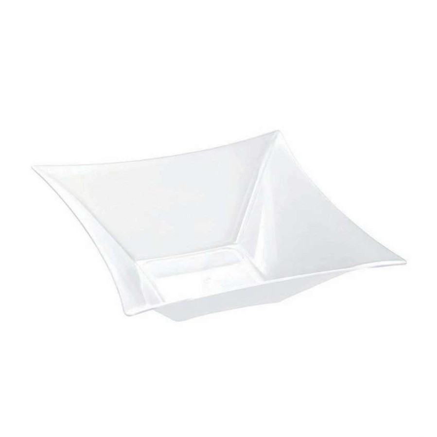 Serveware * | Top 10 Premium 42 Oz. White Middle Square Disposable Plastic Bowls (24 Bowls)