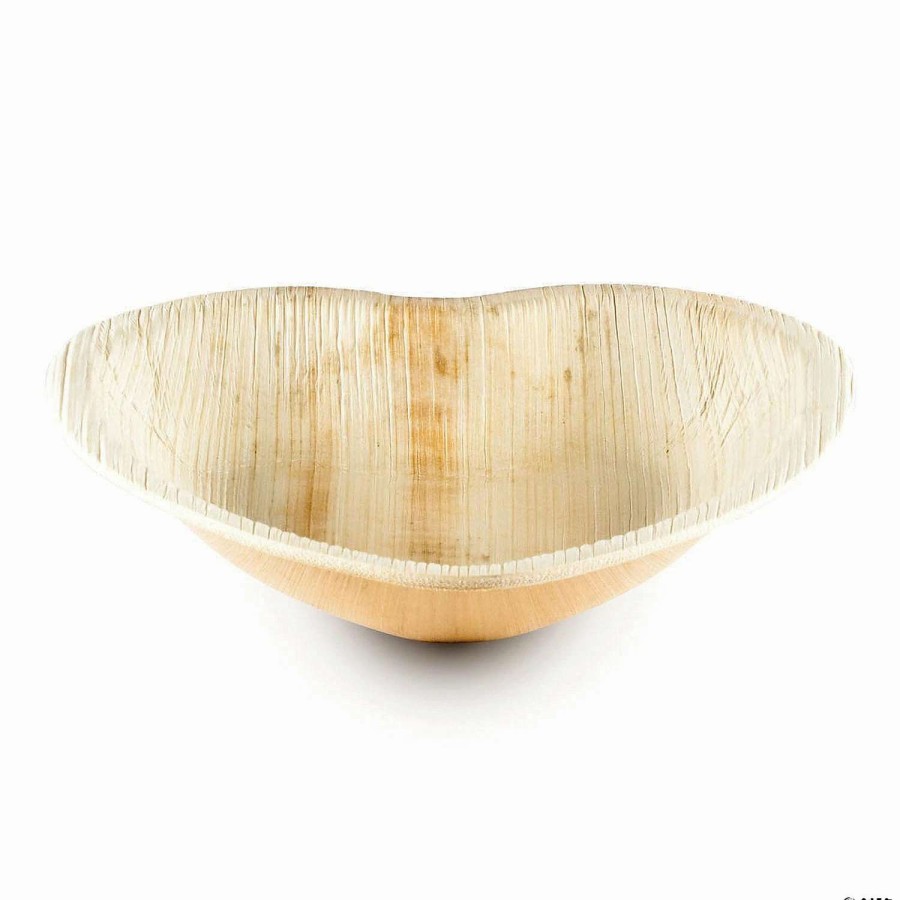 Party Plates * | Deals 7 Heart Natural Palm Leaf Eco-Friendly Disposable Appetizer/Salad Plates (25 Plates)