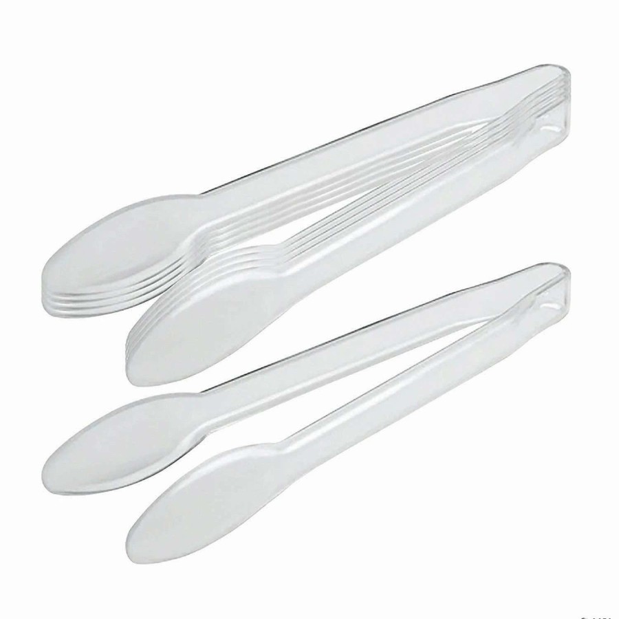 Serveware * | Hot Sale 12 Clear Disposable Plastic Serving Tongs (22 Tongs)