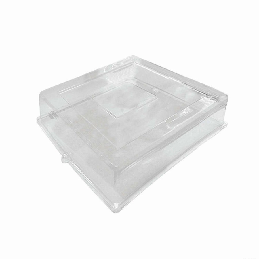 Serveware * | Promo Kaya Collection 12 Clear Square Tray Disposable Pet Lids (48 Lids)