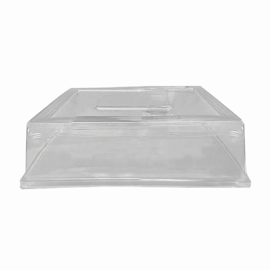 Serveware * | Promo Kaya Collection 12 Clear Square Tray Disposable Pet Lids (48 Lids)