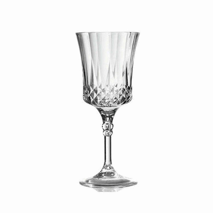 Drinkware * | Wholesale Kaya Collection 11 Oz. Clear Crystal Cut Plastic Wine Goblets (48 Goblets)