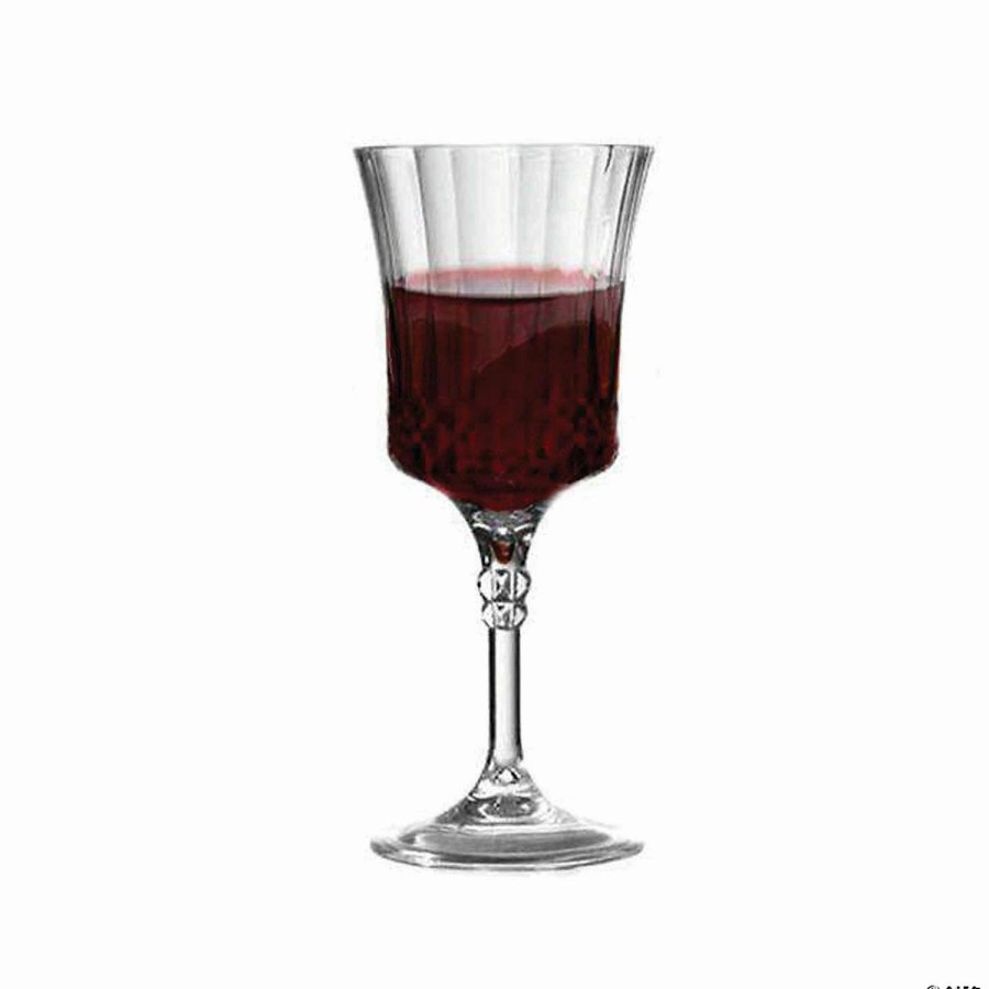 Drinkware * | Wholesale Kaya Collection 11 Oz. Clear Crystal Cut Plastic Wine Goblets (48 Goblets)