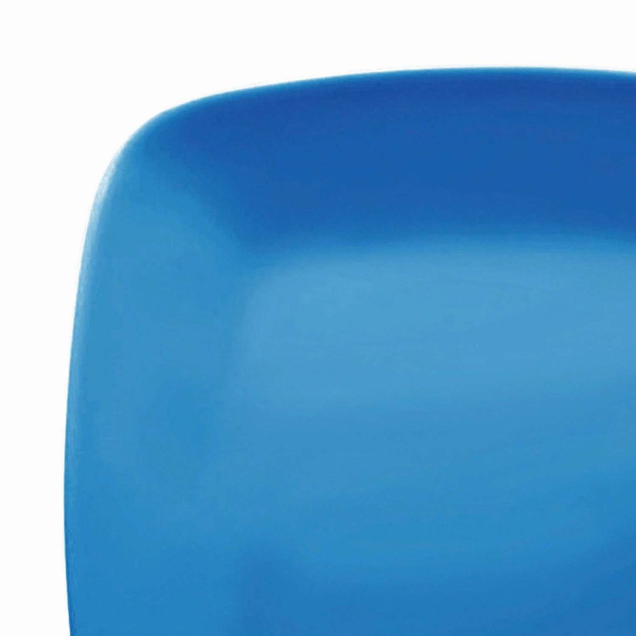 Party Plates * | Buy 8.5 Blue Flat Rounded Square Disposable Plastic Buffet Plates (50 Plates)