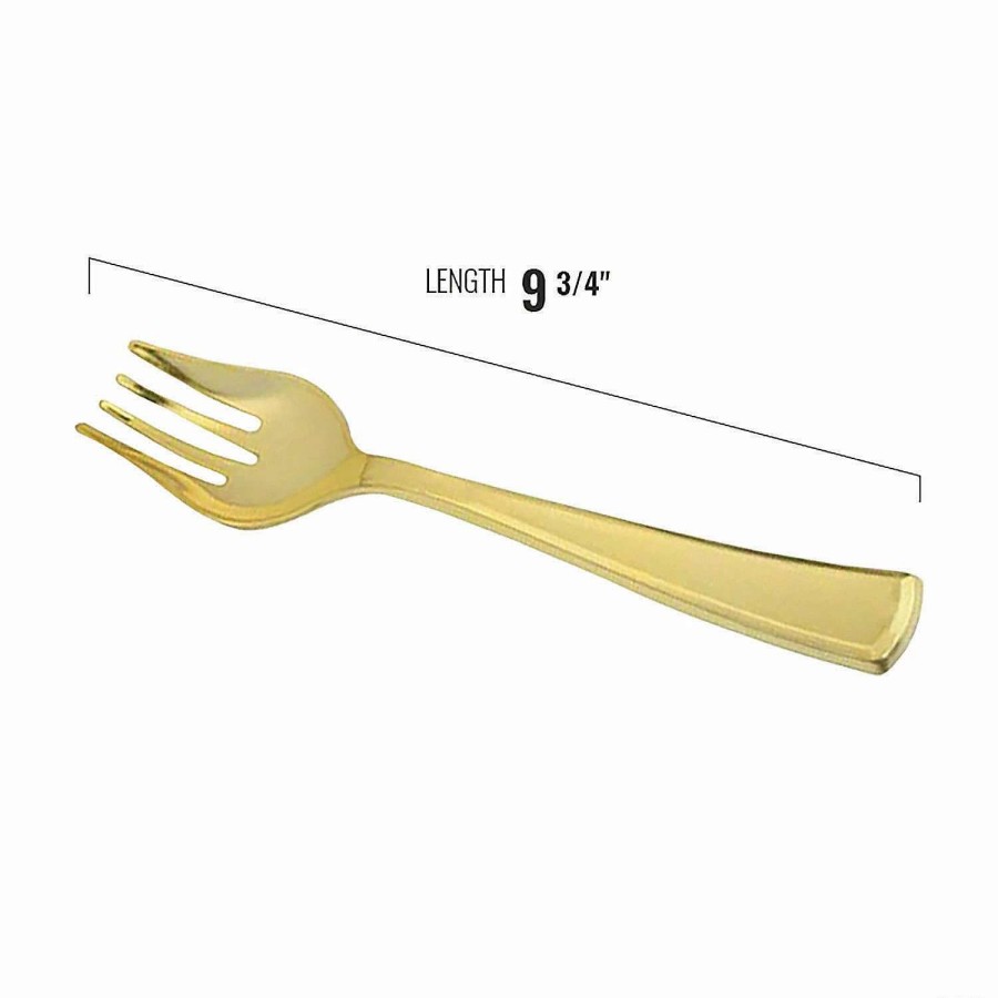 Serveware * | Brand New Gold Disposable Plastic Serving Spoons (50 Serving Spoons)