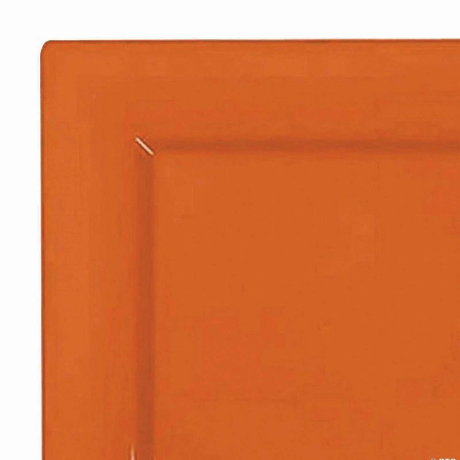 Party Plates * | Hot Sale Kaya Collection 6.5 Burnt Orange Square Plastic Cake Plates (120 Plates)