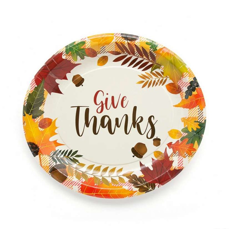 Party Plates * | Best Sale Thanksgiving Paper Banquet Plates 25 Ct.