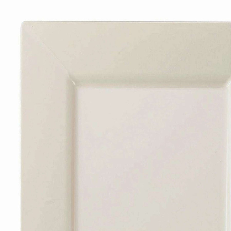 Party Plates * | Flash Sale Kaya Collection 6.5 Ivory Square Plastic Cake Plates (120 Plates)