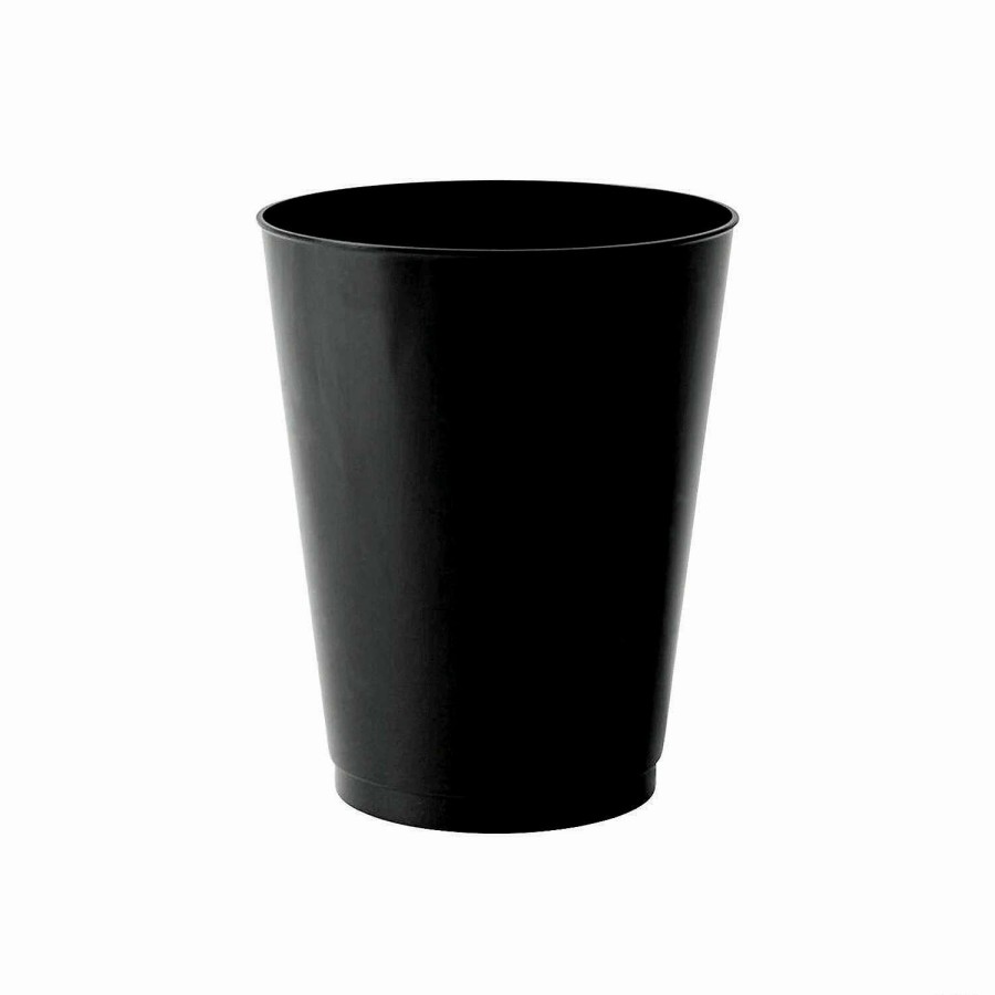 Drinkware * | Budget 12 Oz. Black Round Disposable Plastic Tumblers (120 Cups)