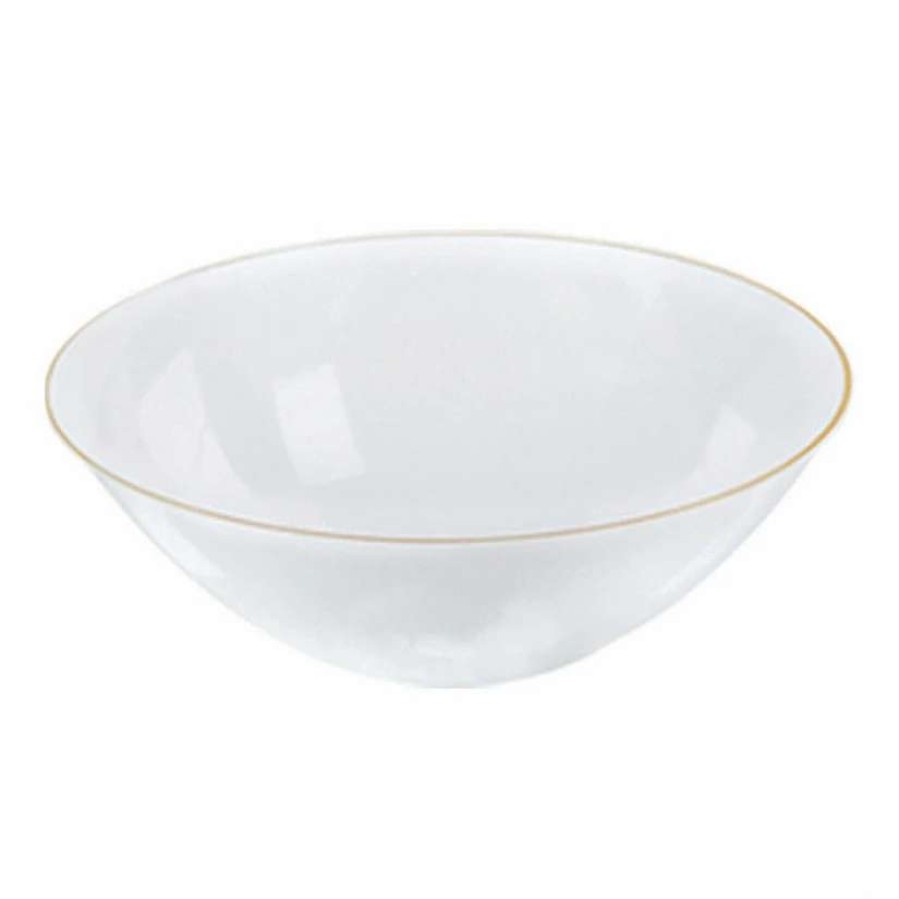 Bowls * | Top 10 32 Oz. Clear With Gold Rim Organic Round Disposable Plastic Bowls (60 Bowls)