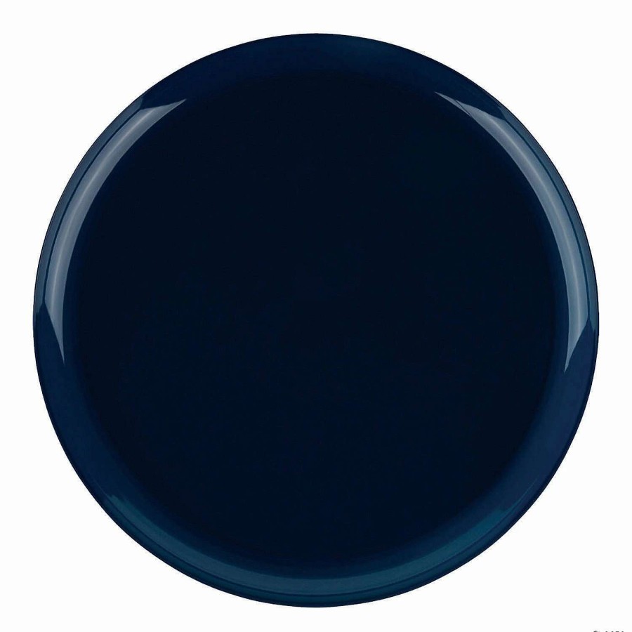 Party Plates * | Best Reviews Of 6.25 Navy Flat Round Disposable Plastic Pastry Plates (120 Plates)