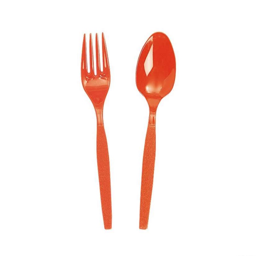 Cutlery * | Discount Fork & Spoon Plastic Cutlery Sets 16 Ct.