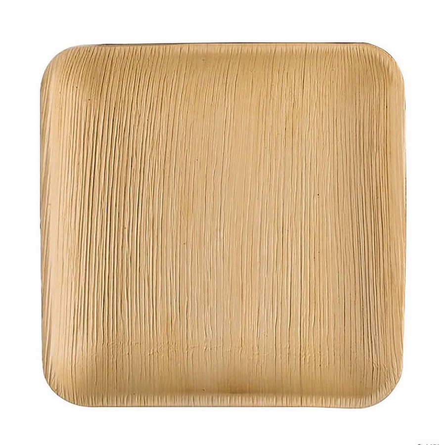 Party Plates * | Coupon 8 Square Palm Leaf Eco Friendly Disposable Buffet Plates (75 Plates)