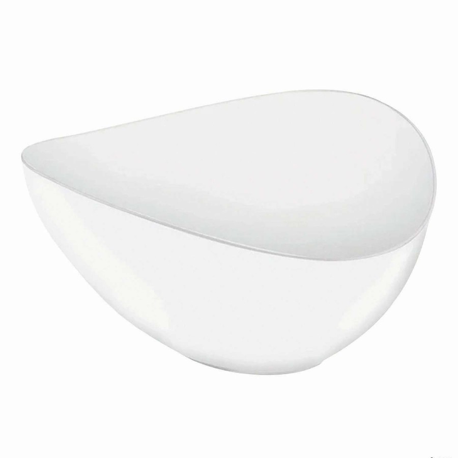 Bowls * | Promo 64 Oz. White Triangular Round Disposable Plastic Bowls (18 Bowls)