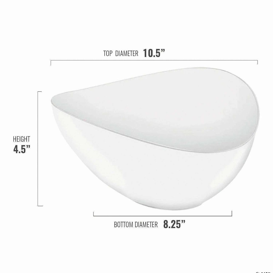 Bowls * | Promo 64 Oz. White Triangular Round Disposable Plastic Bowls (18 Bowls)