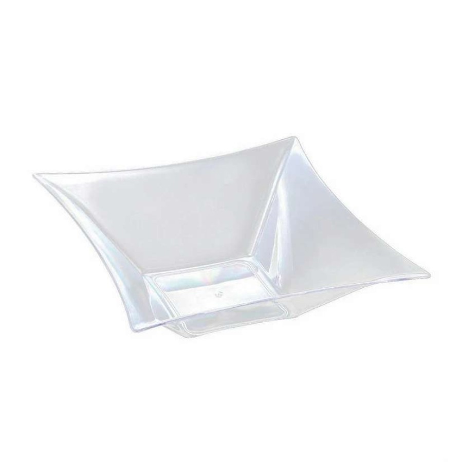 Serveware * | Cheapest Premium 42 Oz. Clear Middle Square Disposable Plastic Bowls (24 Bowls)