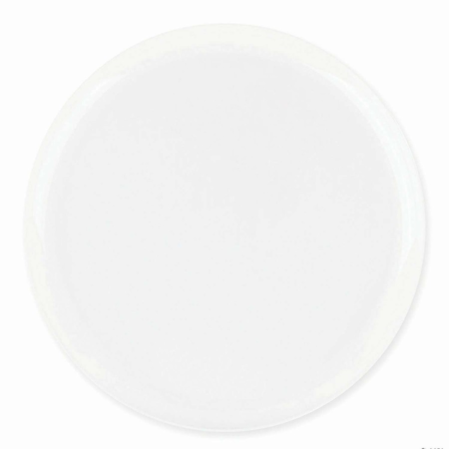 Party Plates * | Brand New 6.25 White Flat Round Disposable Plastic Pastry Plates (100 Plates)