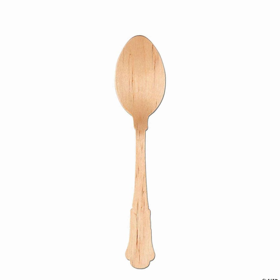 Cutlery * | Deals Silhouette Birch Wood Eco Friendly Disposable Dinner Spoons (175 Spoons)