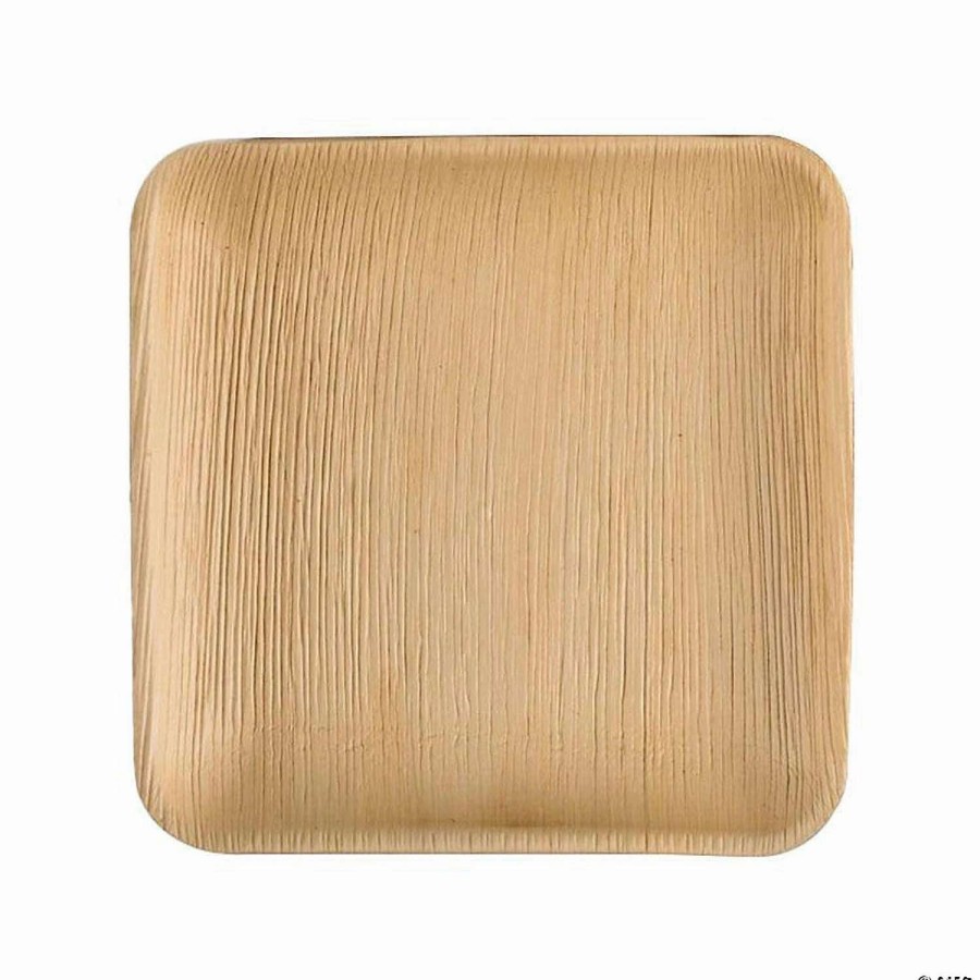 Party Plates * | Discount Kaya Collection 6 Square Palm Leaf Eco Friendly Disposable Appetizer/Salad Plates (100 Plates)