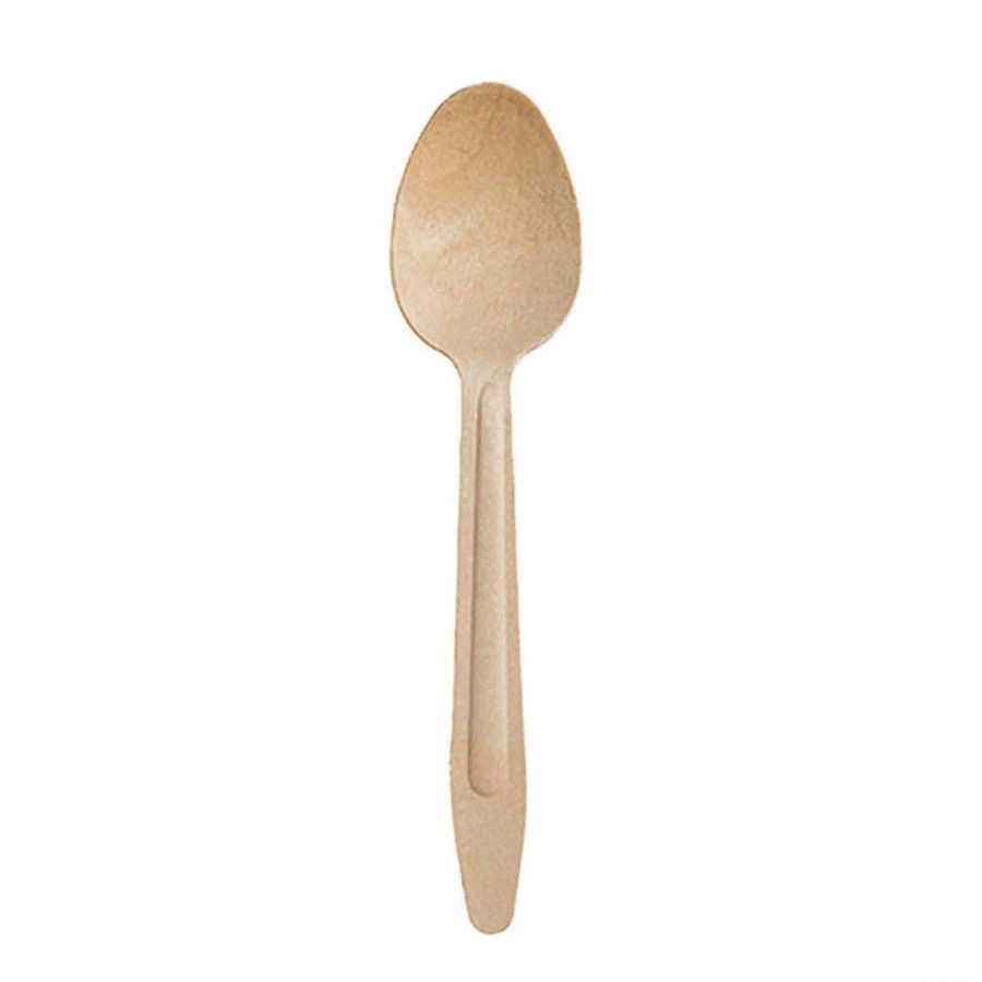 Cutlery * | Coupon Kaya Collection 6.5 Natural Birch Eco-Friendly Disposable Dinner Spoons (600 Spoons)