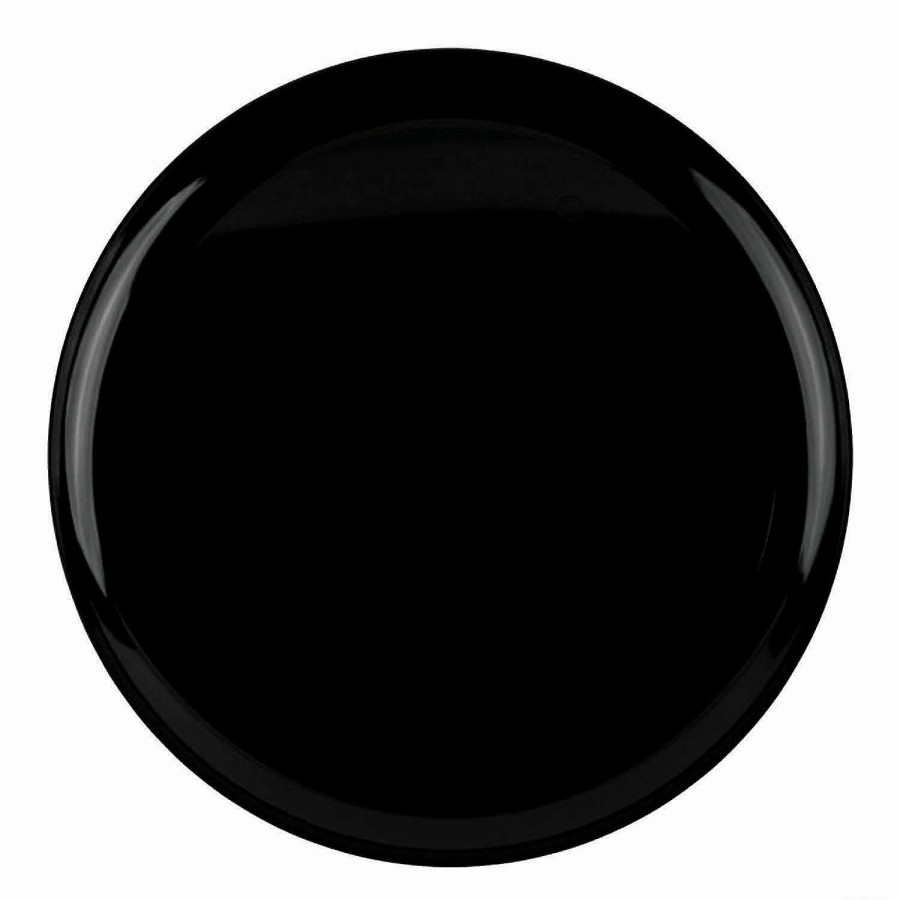 Party Plates * | Cheapest 8.5 Black Flat Round Disposable Plastic Appetizer/Salad Plates (70 Plates)