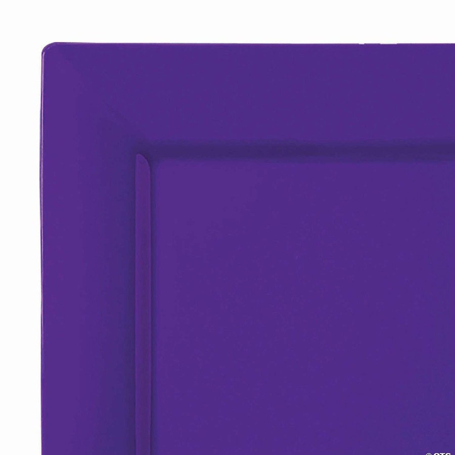 Party Plates * | Budget 9.5 Grape Purple Square Plastic Dinner Plates (40 Plates)