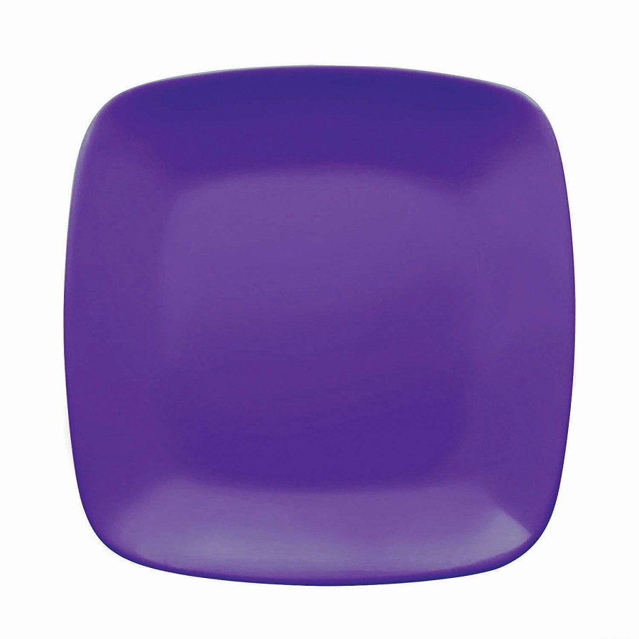 Party Plates * | Coupon 7.25 Purple Flat Rounded Square Disposable Plastic Appetizer/Salad Plates (120 Plates)