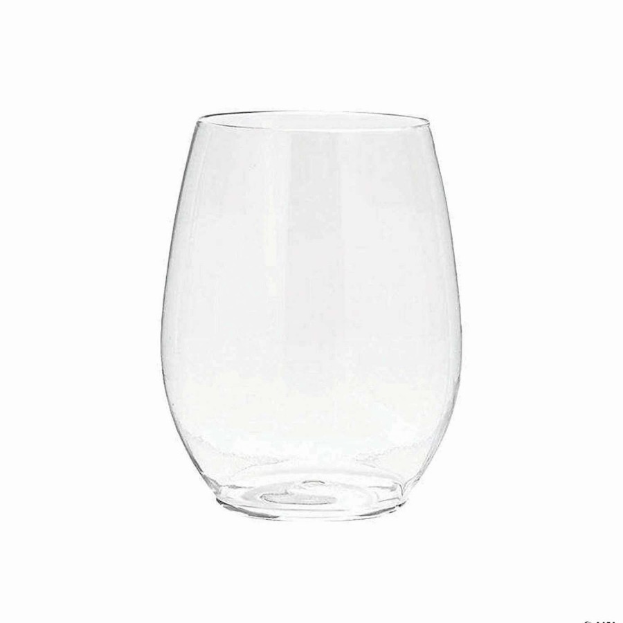 Drinkware * | Best Deal Kaya Collection 16 Oz. Clear Elegant Stemless Disposable Plastic Wine Glasses (64 Glasses)